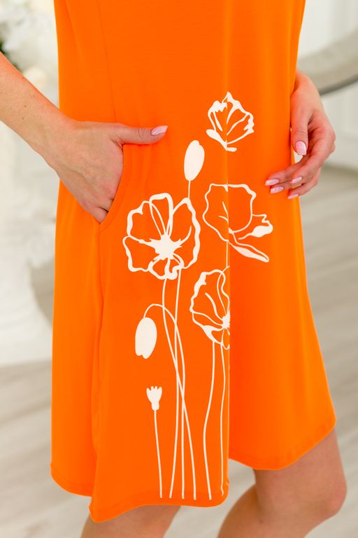 Туника женская из кулирки с лайкрой Маки оранж - Амадэль фото 6