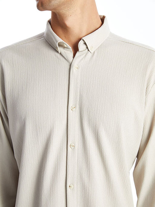 Regular Fit Uzun Kollu Erkek Dokulu G?mlek