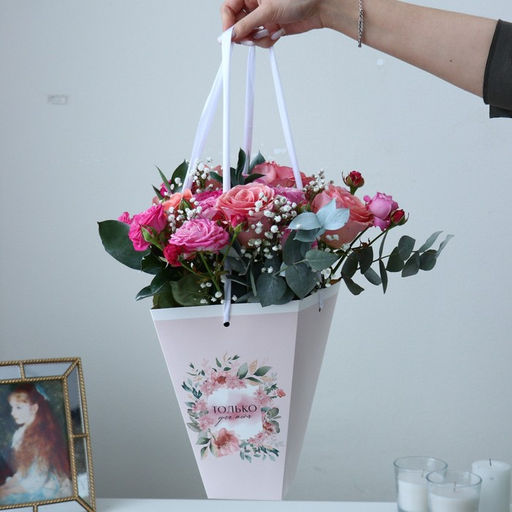 Переноска для цветов на лентах Только для тебя, 17 х 25 х 9 см - Дарите счастье фото 8