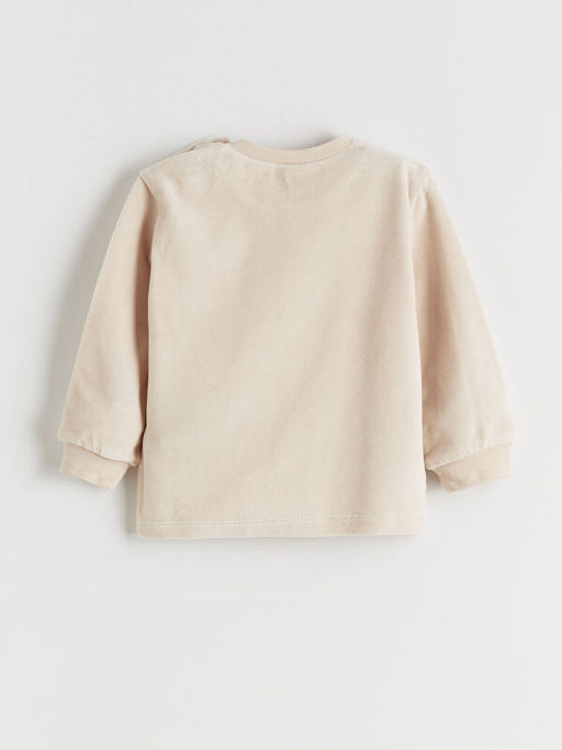 Bask?l? K?z Bebek Sweatshirt ve Pantolon 2li
