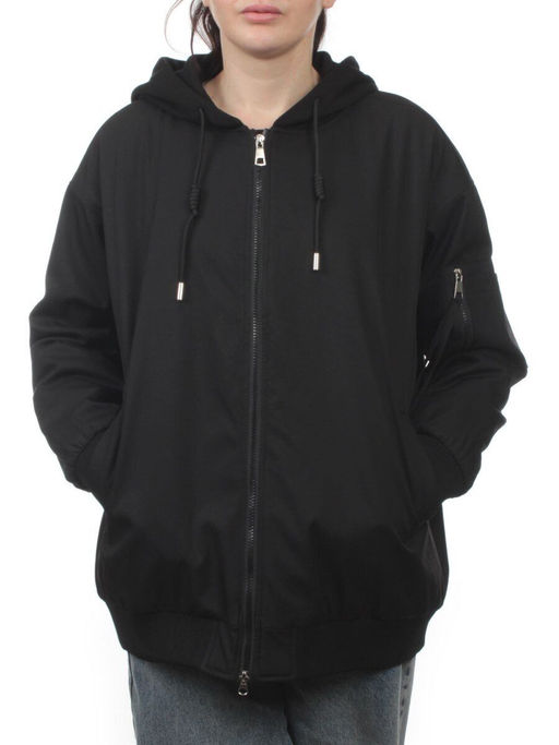 H24-83 BLACK Куртка демисезонная женская (100 гр. синтепон) - Fashion фото 3