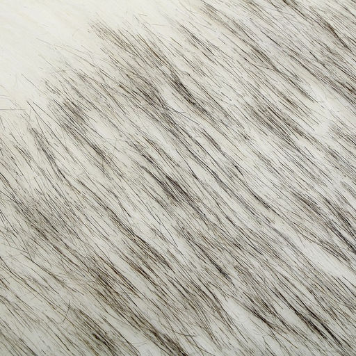 Лоскут длинноворсовый на трикотажной основе, 50×50 см, мех белый с серым