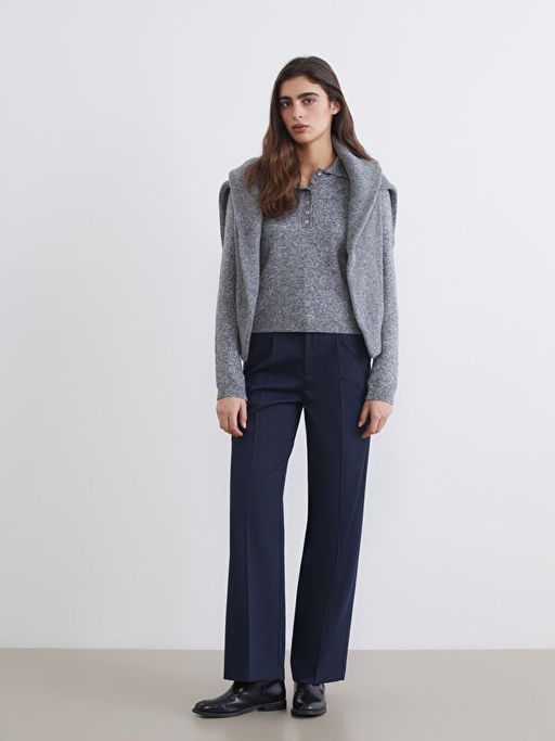 Polo Yaka Kad?n Triko Kazak