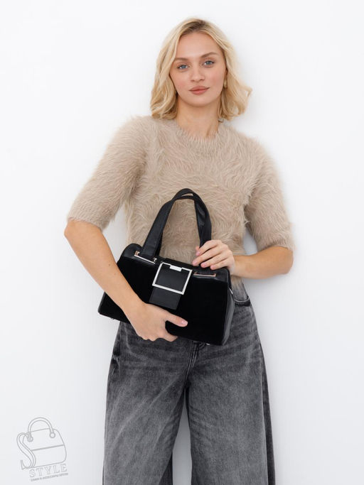 Сумка женская кожаная 1917-1YF black Polina&Eiterou