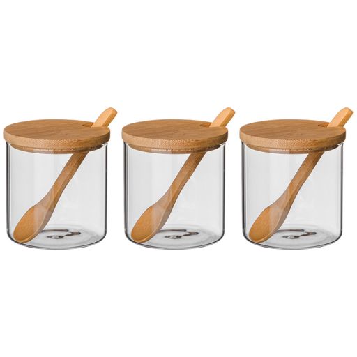 НАБОР ЕМКОСТИ ДЛЯ СЫПУЧИХ AGNESS NATIVE, 10 ПРЕДМЕТОВ, ДИАМЕТР 8 СМ, ВЫСОТА 8 СМ БОРОСИЛИКАТНОЕ  фото 3