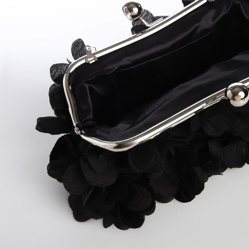 Сумка-клатч на фермуаре, цвет чёрный - Simaland фото 5