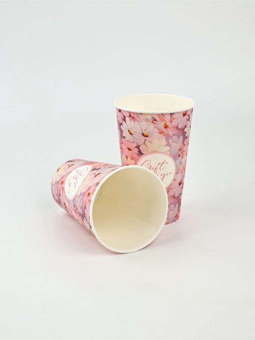 Цена за 10 шт. Стакан для цветов влагостойкий Цветы, 400 мл