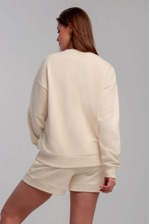 Арт. 2534 Костюм женский с шортами 42-48 (4 шт) Цвет:молочный - Калинка фото 4