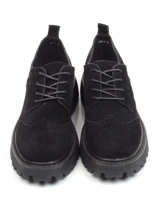 03-5928-2 BLACK Полуботинки женские (натуральная замша)