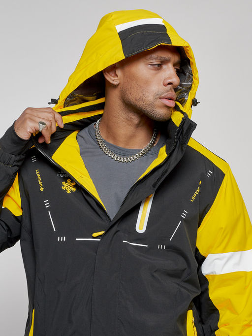 Горнолыжный костюм мужской зимний желтого цвета 6313J - Leifensh фото 13
