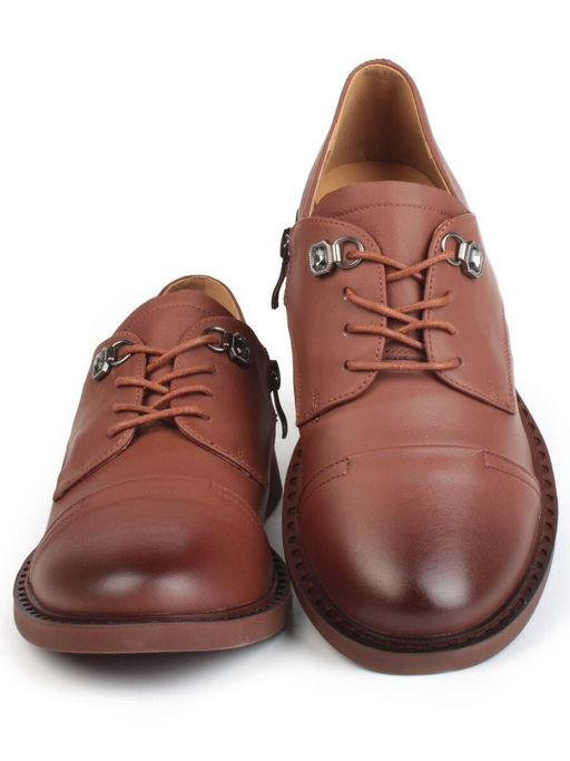 03-HP9954Z BROWN Полуботинки женские (натуральная кожа) - Фабричный китай фото 9