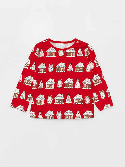 Bisiklet Yaka Uzun Kollu Y?lba?? Temal? K?z Bebek Pijama Tak?m? - Waikiki фото 2