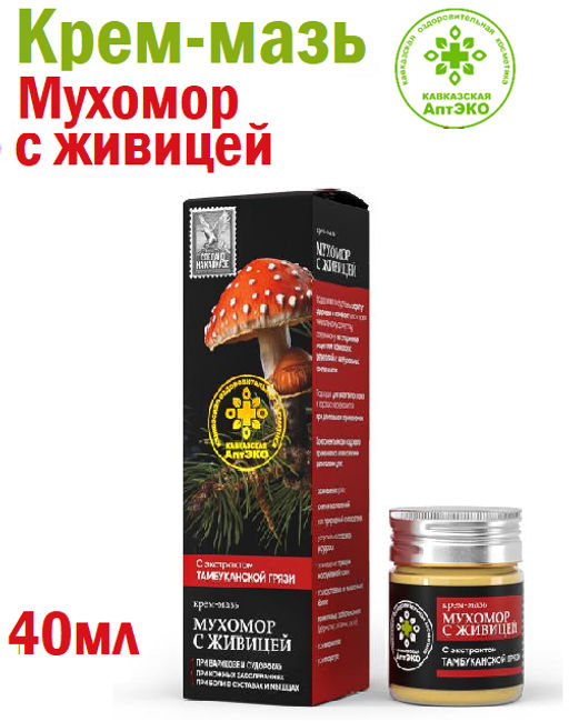 Крем-мазь "Мухомор с живицей", пластик, 40 мл, "Кавказская АптЭко"