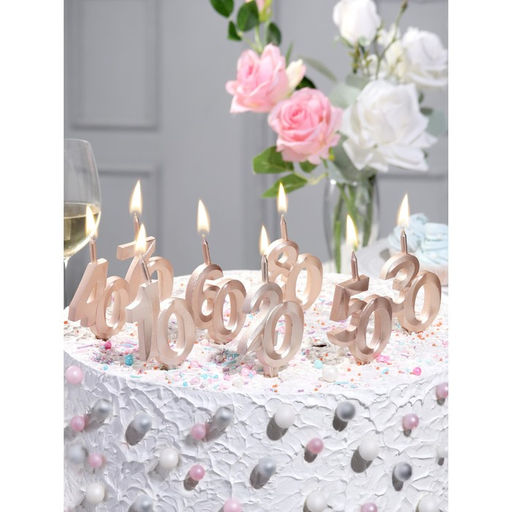 Свеча в торт «Юбилейная», цифра 80, 10 см, шампань