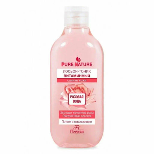 Floresan PURE NATURE Лосьон-тоник витаминный РОЗОВАЯ ВОДА 300мл