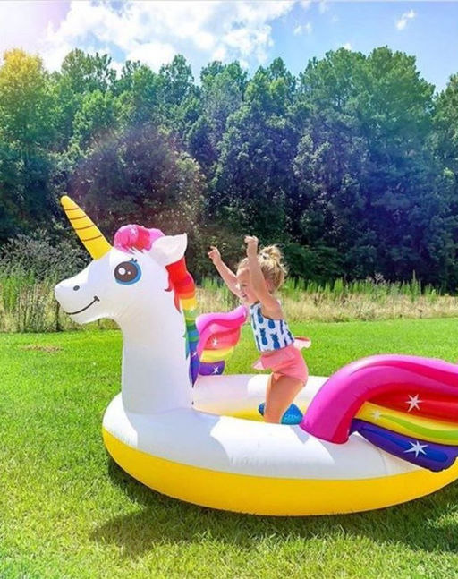 Надувной бассейн-плот Единорог 272х193х104см, от 2-х лет INTEX  фото 2