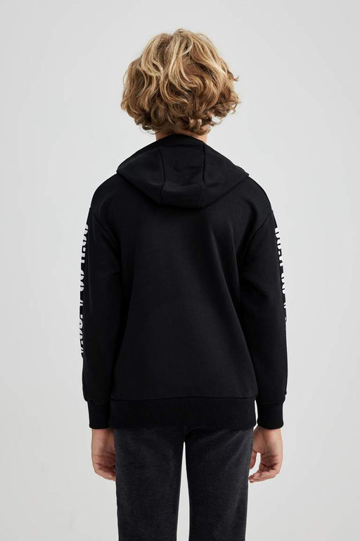 Толстовка оверсайз с капюшоном и принтом герба для мальчиков - Defacto фото 8