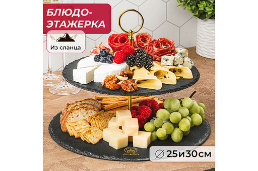 Блюдо - этажерка 2-х ярусная 30*30*23 см - Elan gallery фото 10