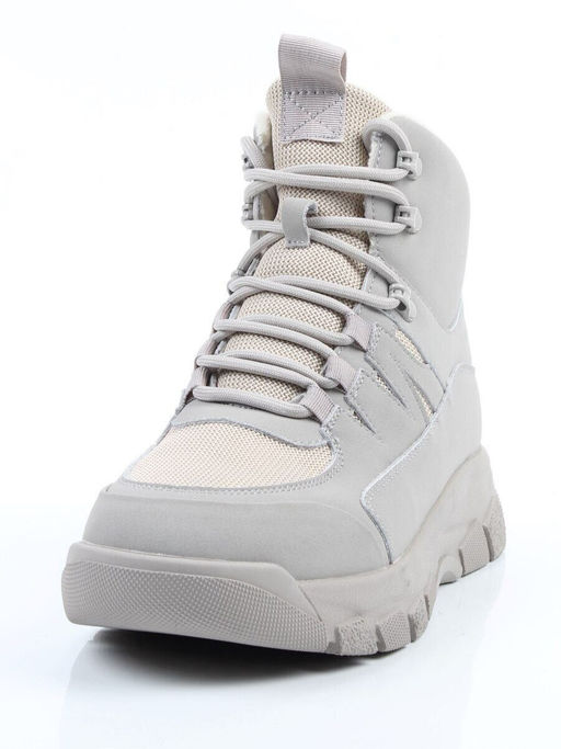04-WB011-2M GRAY Кроссовки зимние женские (натуральная кожа, 100% шерсть)