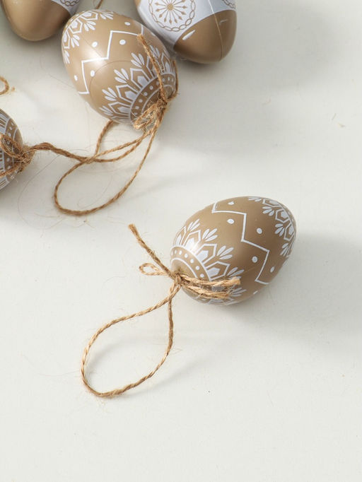 Набор фигурок пасхальных «Крашенные яички с белыми узорами», 6 шт., 4×4×6 см