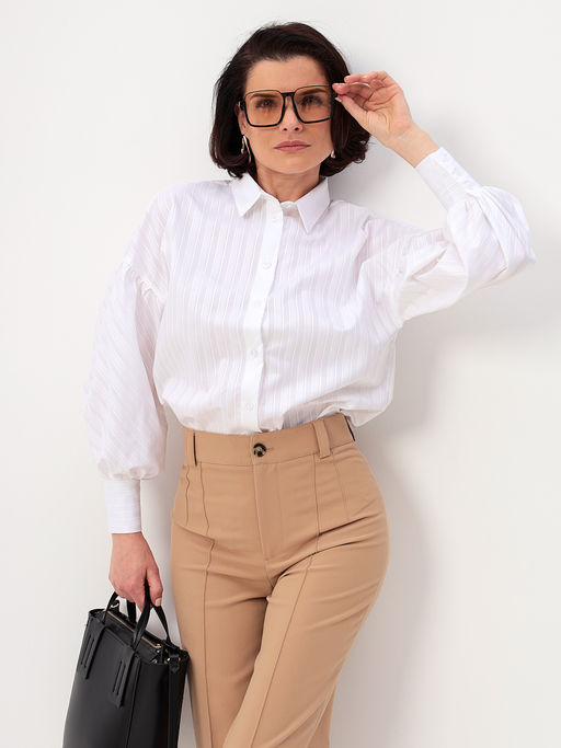 Блузка женская дл. рук. KATHARINA KROSS KK-B-006P-белый.ш/полоска  фото 8