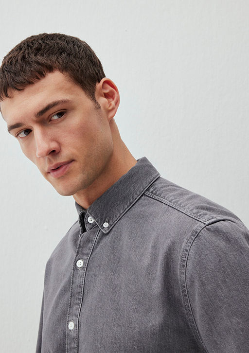 Brad Mavi Edition Gri Jean Gomlek  фото 5