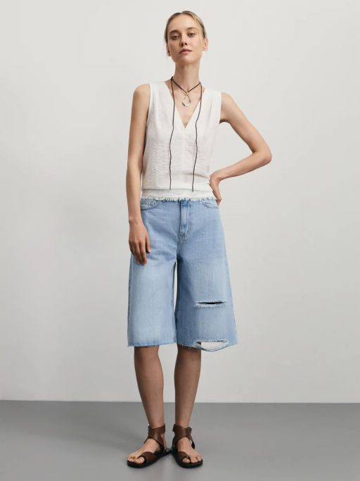 Джинсовые шорты бермуды / Zarina  фото 5