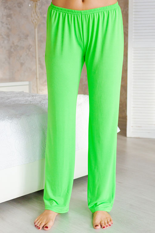 Пижама женская из футболки с длинным рукавом и брюк из вискозы зеленый - Амадэль фото 4