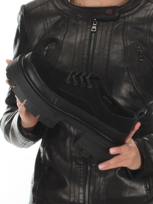 03-C1806-3 BLACK Полуботинки женские (натуральная замша)