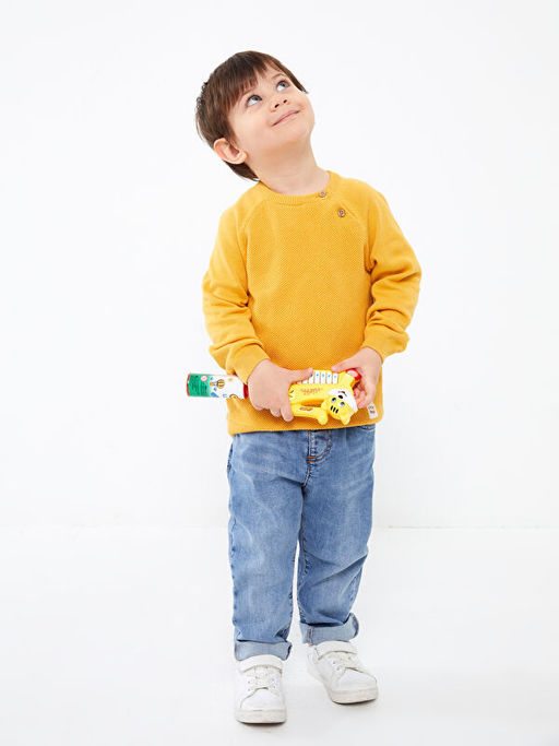 Bisiklet Yaka Uzun Kollu Erkek Bebek Triko Kazak - Waikiki фото 3