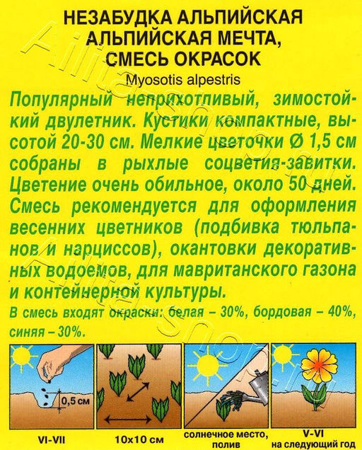 Незабудка Альпийская мечта 0,2г (Аэлита)