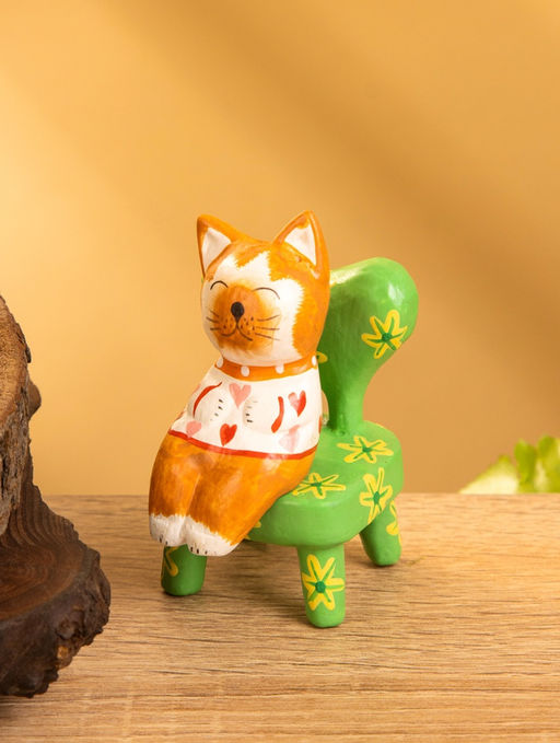 Сувенир «Спящий котик на стуле», 4×5.5×7.5 см, дерево