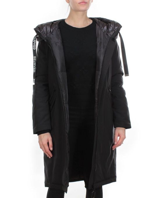 2238 BLACK Пальто женское зимнее AKIDSEFRS (200 гр. холлофайбера) - Fashion фото 6