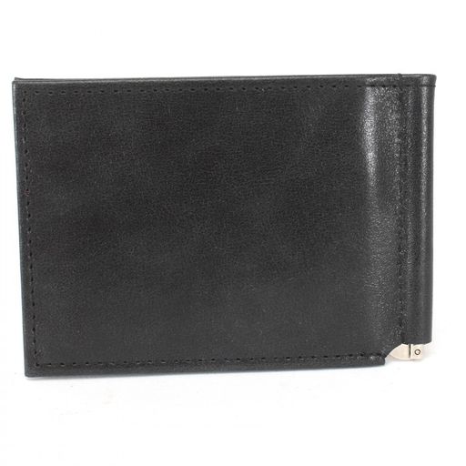 Зажим для купюр Croco-зк-301 (6 карм) натуральная кожа черный крек (210) 231115  фото 2