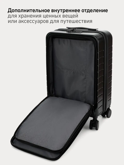Чемодан для ручной клади JOGEL ESSENTIAL Carry on Spinner, черный фото 26