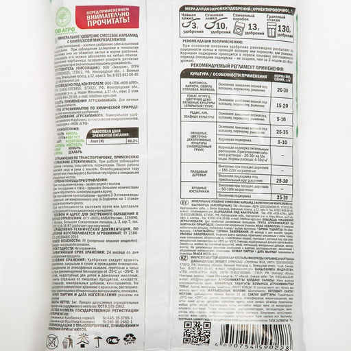 Цена за 2 шт. Удобрение минеральное Карбамид (мочевина), 1 кг