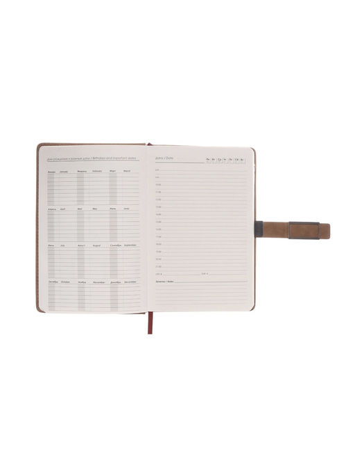 Ежедневник недатированный формат А5, с хлястиком, 112 листов, линия, пвх, коричневый - Simaland фото 8