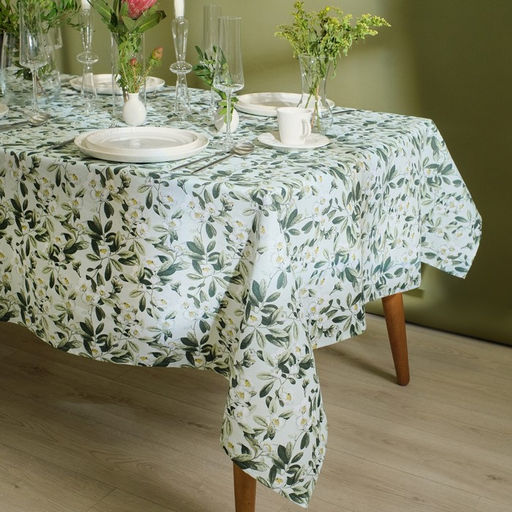 Скатерть Доляна Apple flowers 146х110 см, 100% хл, рогожка 164 г/м2  фото 7