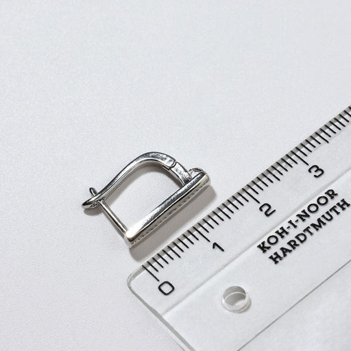 Швензы для сережек родированные Палочка широкая, цвет серебро