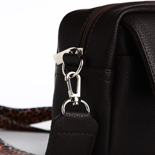 Сумка женская кросс-боди TEXTURA на молнии, 21×7×13 см, тёмно-коричневая