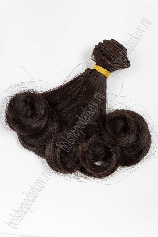 Фурнитура "Трессы для кукол Premium" 18 см; 25 гр (SF-2855) кудри №6