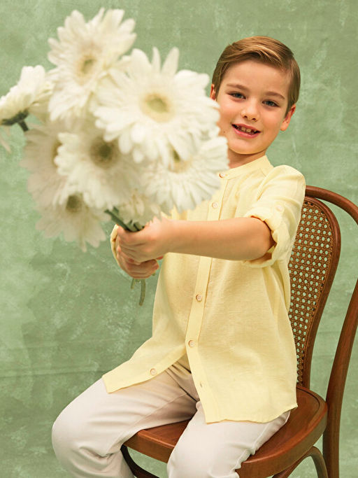 Hakim Yaka Basic Uzun Kollu Erkek ?ocuk G?mlek