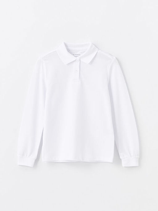 Polo Yaka Basic Uzun Kollu K?z ?ocuk Ti??rt 2li - Waikiki фото 6