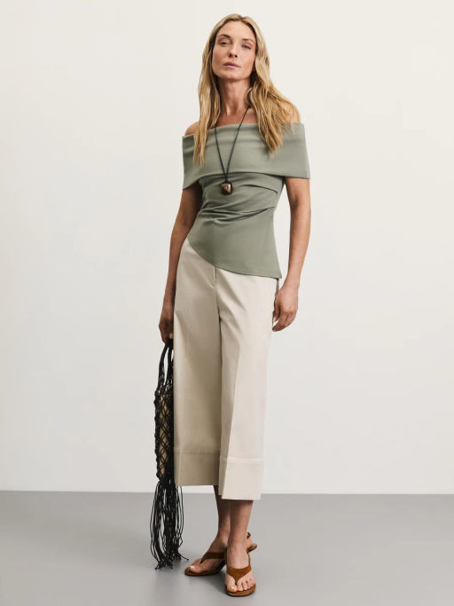 Приталенный топ со спущенными плечами / Zarina  фото 2