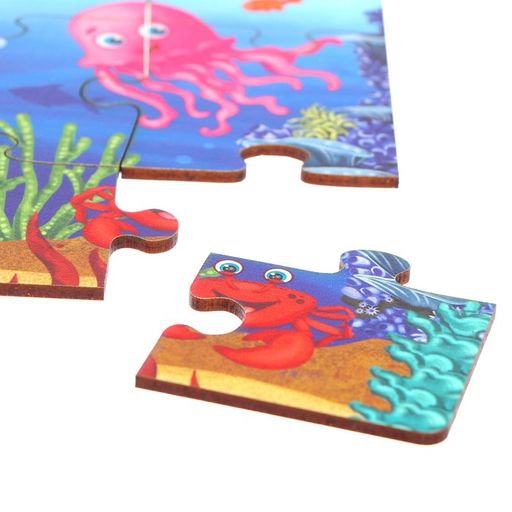 Игровой и обучающий набор Кто живёт в море, пазл + картонная книга - Лесная мастерская фото 11