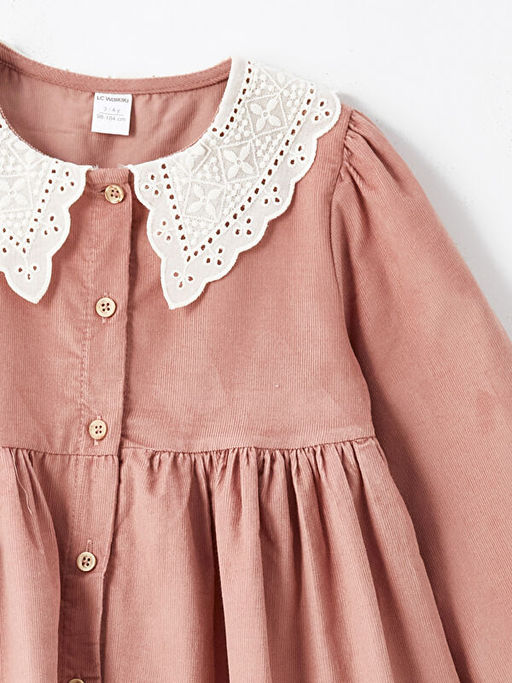 Bebe Yaka K?z Bebek Kadife Elbise - Waikiki фото 2