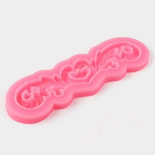 Молд для заливки Узор, силикон, 18?6?0.5 см, розовый