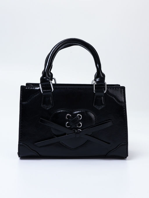 Сумка женская тоут на молнии, 20×8×14 см, чёрная