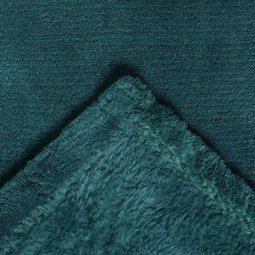 Плед «Этель», 200×220 см, корал-флис, изумрудный