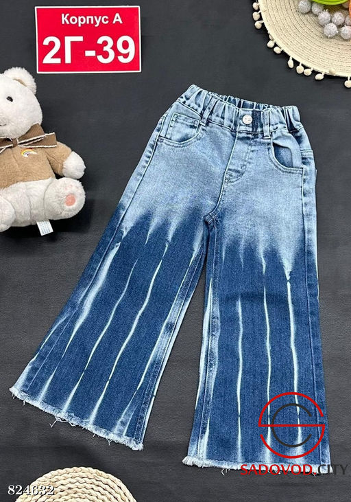 Джинсы для девочки на резинке